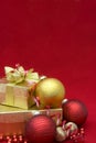 Christmas gift box with christmas balls Royalty Free Stock Photo