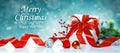 Christmas gift box with decoration against bokeh background. Holiday greeting card Royalty Free Stock Photo