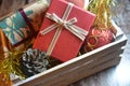 Christmas gift box decoration celebration holiday Royalty Free Stock Photo