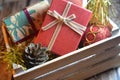 Christmas gift box decoration celebration holiday Royalty Free Stock Photo