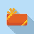 Christmas gift box icon flat vector. Closed offer parcel Royalty Free Stock Photo