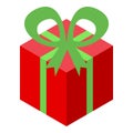 Christmas gift box icon isometric vector. Cool frozen enjoy Royalty Free Stock Photo