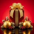 Christmas Gift Box with Ornaments Royalty Free Stock Photo