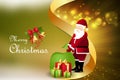 Christmas gift box with santaclaus Royalty Free Stock Photo