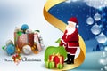 Christmas gift box with santaclaus Royalty Free Stock Photo