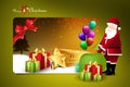 Christmas gift box with santaclaus Royalty Free Stock Photo