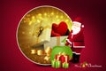 Christmas gift box with santaclaus Royalty Free Stock Photo