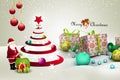 Christmas gift box with santaclaus Royalty Free Stock Photo