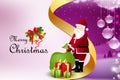 Christmas gift box with santaclaus Royalty Free Stock Photo