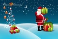 Christmas gift box with santaclaus Royalty Free Stock Photo