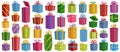 Christmas of gift box vector cartoon set icon. Isolated cartoon icon christmas and holiday box.Vector illustration xmas