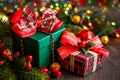 Christmas gift boxes Royalty Free Stock Photo