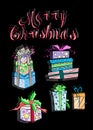 Christmas gift boxes illustration