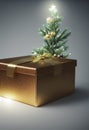 christmas gift boxes in magic light Royalty Free Stock Photo