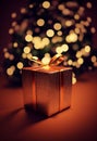 christmas gift boxes in magic light Royalty Free Stock Photo