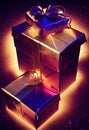 christmas gift boxes in magic light Royalty Free Stock Photo