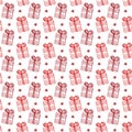 Christmas gift boxes pattern. Festive vector background. Wrapping paper.