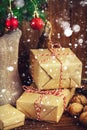 Christmas gift boxes Royalty Free Stock Photo