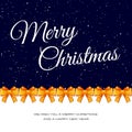 Christmas gift card with golden baw. Template for business