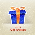 Christmas gift card with snow around Royalty Free Stock Photo