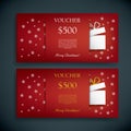 Christmas gift card voucher template with