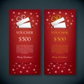 Christmas gift card voucher template with Royalty Free Stock Photo