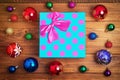 Christmas gift and different christmas toys Royalty Free Stock Photo