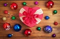 Christmas gift and different christmas toys Royalty Free Stock Photo