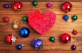 Christmas gift and different christmas toys Royalty Free Stock Photo