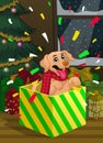Christmas Gift of Happy Golden Retriever Puppy