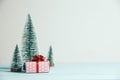 Christmas gift and pine tree. Merry Christmas and happy new year concept Royalty Free Stock Photo