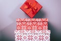 Christmas gift or present boxes with filter look Royalty Free Stock Photo