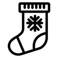 Christmas, gift, presents, sock Isolated Vector icon which can easily modify or edit Royalty Free Stock Photo