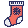 Christmas, gift, presents, sock Isolated Vector icon which can easily modify or edit Royalty Free Stock Photo
