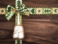 Christmas, gift ribbon on wood, christmas decoration, cello