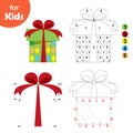 Christmas gift, set Educational children's games. Dot by dot coloring