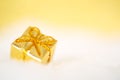 Christmas gift on snow macro Royalty Free Stock Photo