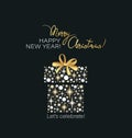 Christmas gift. Sparkling lights. MERRY CHRISTMAS! Happy New Year! Royalty Free Stock Photo