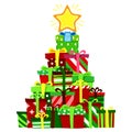 Christmas Gift Stack as Christmas Tree