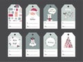 Christmas gift tag set in retro style . vector illustration Royalty Free Stock Photo