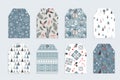 Christmas gift tag set in retro style . vector illustration Royalty Free Stock Photo