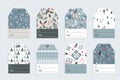 Christmas gift tag set in retro style . vector illustration Royalty Free Stock Photo