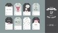 Christmas gift tag set in retro style . vector illustration Royalty Free Stock Photo