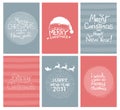 Christmas gift tags and cards with calligraphy. Hand drawn design elements. Handwritten modern lettering Royalty Free Stock Photo