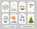 Christmas gift tags with cute elements