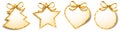 Christmas gift tags labels golden glitter blank isolated vector