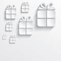 christmas gift white paper 3D