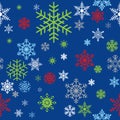 Seamless Christmas snowflake wrapping paper pattern Royalty Free Stock Photo