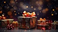 Christmas Gift Wrappings Wallpapers Royalty Free Stock Photo