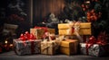 Christmas Gift Wrappings Wallpapers Royalty Free Stock Photo